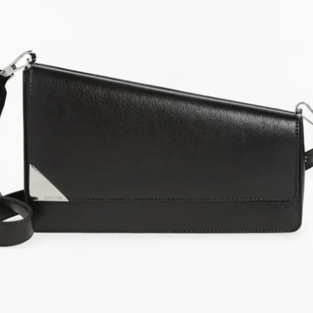 Calvin Klein Basalt Asymmetric Convertible Shoulder Bag - Black